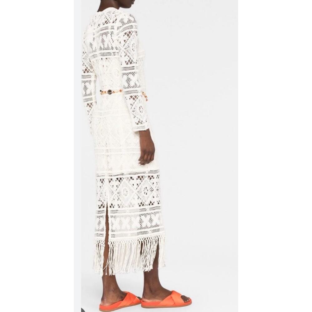 $1000 Zimmermann Cira Ribbon Lace Midi Dress Ivory US Sz 4 P Small Resort - Picture 6 of 16